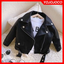 Cardigan Children leather jackets 1-6Y spring autumn handsome leather jackets boys and girls leather jackets washed jackets 230821