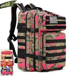 Backpacking Packs 45L Outdoor Camouflage Tactical Backpack Menwomen Multipurpose Rucksack Cycling Hiking Sports Army 3P Knapsack 230821