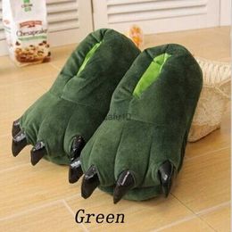 Slippers New Winter Warm Soft Indoor Floor Slippers Women Men Children Shoes Paw Funny Animal Christmas Monster Dinosaur Claw Plush HKD230821