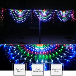 Fairy Garland Peacock Mesh Net Led String Lights Outdoor Wedding Window Strings for Christmas Wedding New Year Party Decor Y2006032616