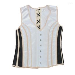 Men's Body Shapers Aismz Men's Underwear Slim Fit Tank Top Shapewear Chest Binder Waistcoat Vest Jacket Steampunk Gothic 241Q