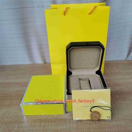 Classic High Quality BL1884 Watches Boxes Fashion Yellow Watch Original Box Papers Wood Leather Handbag For Chronospace SuperAveng258U