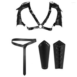 Belts Vintage Halloween Party Harness Belt For Woman Men Adjustable Medieval Knight Waist Costume Accessory Bracer Set Cosplay