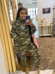 Women s Two Piece Pants Camouflage Women Tracksuit Casual Hoodies Sweatshirt Set Lounge Wear Sport Suit 2PCS Autumn Winter Clothes 230821