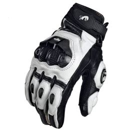 Five Fingers Gloves Motorcycle Gloves black Racing Genuine Leather Motorbike white Road Racing Team Glove men summer winter 230821