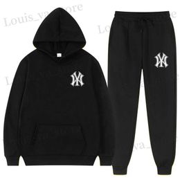 2 Pieces Sets Tracksuit Hooded Sweatshirt +Drawstring Pants Male Sport Hoodies Running Sportswear Men Women Brand Autumn Winter T230821