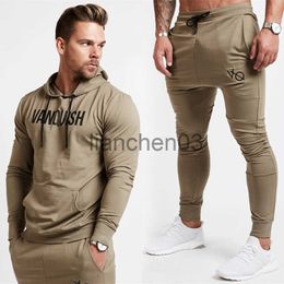 Men's Tracksuits Spring and Autumn New Fashion Cotton Men's Suit Printed Pullover Hoodie Slim Fit Casual Embroidered Men's Trousers J230821