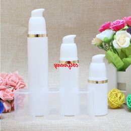 300pcs/lot White AS 15ml 30ml 50ml Airless bottle pump Clean Cream jar lotion container cosmetic packaging F050205 Jxfmo