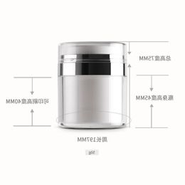 100pcs 50g/50ML Airless Acrylic Cream Jar Round Vacuum Cream Bottle Cosmetic Makeup Jars Qblge
