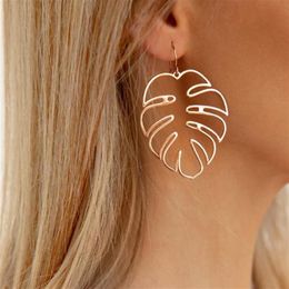 Hollow Monstera Leaf Dangle Earrings Women Ethnic Pineapple Brincos Statement Holiday Jewelry Gifts Lovely Flamingos earring264E