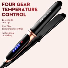 Curling Irons FourGear Adjustable Temperature 2in1 Professional Flat Iron Hair Straightener Fast Warmup Styling Tool For Wet or Dry 230821