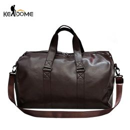 Briefcases Dry Wet Gym Fitness Bag for Men PU Leather Camping Training Shoulders Bag Travel Luggage Handbag Gym Outdoor Sport Bag XA852WD