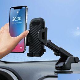 Car Holder New Universal Cell Phone For Mount Dashboard Windshield Air Vent Long Arm Strong Suction Stent Drop Delivery Automobiles Mo Dhfy6