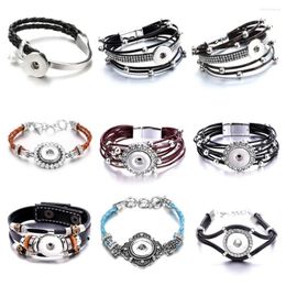 Bangle 10pcs Mixed Styles Snap Button Bracelet Fit 18mm 20mm Buttons Jewelry Charm Bracelets For Women