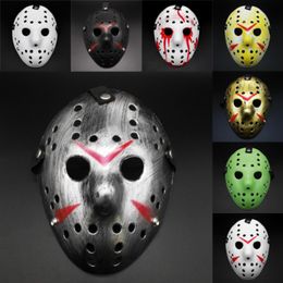 Maskeradmasker Jason Voorhees mask fredag ​​den 13: e skräckfilmen Hockey Scary Halloween Costume Cosplay Plastic Party FY2931
