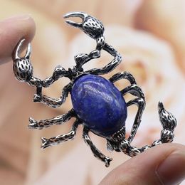 Pendant Necklaces Natural Gems Stone Big Scorpion Lapis Amethysts Rose Crystal Quartz Pendulum Female Reiki Healing