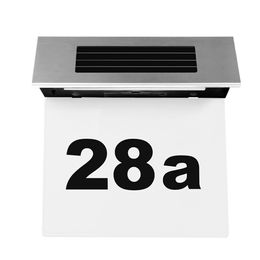 Garden Decorations Solar Powered House Number Door Lights ABEDOE Stainless Steel LED Doorplate Lamp Wall Number Letters Sign Lighting 230818