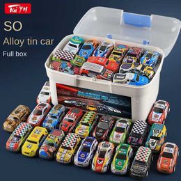 50pcs Children's Mini Supercar Model Toy Alloy Iron Sheet Rebound Inertia Simulation Small Racing Car Gift