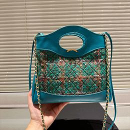 23a Designer Womens Shoulder Bag Wool Wool Coloured Knitted Luxury Leather Handbag 31matelasse Chain Diagonal Bags Hardware Metal C Buckle Cosmetic Case Purse 24cm