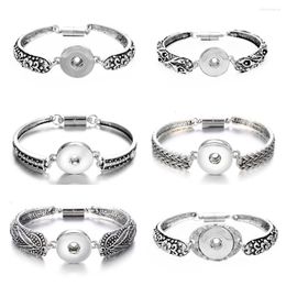 Bangle 10pcs Vintage Metal 18MM Snaps Buttons Jewelry Magnetic Snap Button Bracelet For Women Men