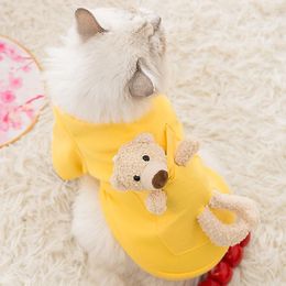 Dog Apparel Pet Clothes Autumn Winter Kitten Puppy Costume Cute Doll Decoration Warm Sweater Medium Small Cat Pullover Poodle Yorkshire