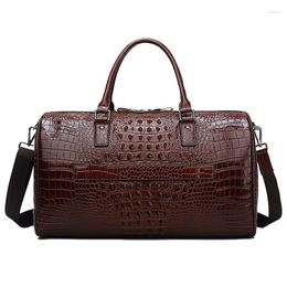 Duffel Bags Genuine Leather Travel Bag Men Large Capacity Portable Male Alligator Real Natural Duffle Shoulder 2023