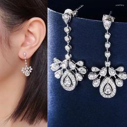 Dangle Earrings QYI Fine Jewelry Natural 0.9 Carat Diamond Real 18K White Gold Drop For Women Trendy Engagement
