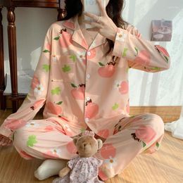 Women's Sleepwear Pijama Set Tops Long Pyjamas Spring Autumn Homewear Women Casual Nightwear Pajama Sets Pyjama