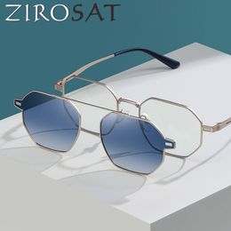 Fashion Sunglasses Frames ZIROSAT CG8801 Polarised Sunglasses Men Women Magnetic Clip On Glasses Alloy Optical Prescription Eyewear Frames Eyeglasses 230818