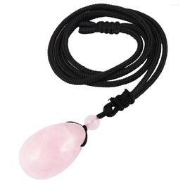 Pendant Necklaces TUMBEELLUWA Natural Crystal Stone Necklace Reiki Healing Egg Shape Quartz Adjustable Chain For Unisex Men Women Jewellery