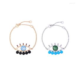 Charm Bracelets Kissme Two-color Alloy Crystal Eye Bracelet Cute Fashion For Women Brand Jewellery