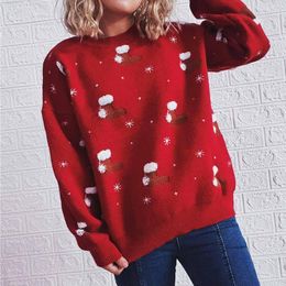Women's Sweaters For Women Long Sleeve Sweater Christmas Warm Pullover Top Womens White Cable Knit