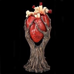 Other Home Decor Giftware Red Anatomical Heart Tree With Trunk Statue Figurine Metal Chicken Sculpture x0821