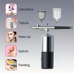 Model Air Pump Paint Spray Gun, Nail Art, Spray Tattoo Gun, Spray Baking Gun, Pastry Coloring, Makeup Paint Colouring Handheld Tool Set, Portable Spray Pen Power Kit,