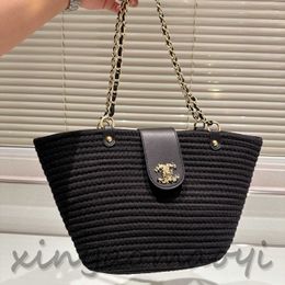 CH black straw Bag Designer bag Basket Bag woven bag shopping bag womens beach bag Tote bag underarm bag shoulder bag 104679-104680