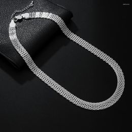 Chains Fine Street Fashion 925 Sterling Silver Net Chain Necklaces For Women Jewellery Luxury Designer Party Wedding Engagement Gifts