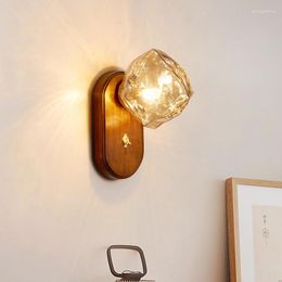 Wall Lamp Glass Lava Ice Block Table Retro Atmosphere Parlour Bedroom Bedside Night Light Study Decorative G9 Bulb