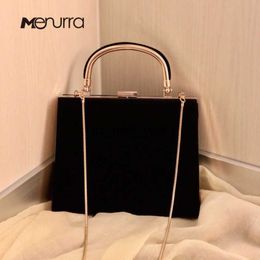 Evening Bags Women Velvet Handbag Vintage Top Handle Design Evening Bag Wedding Party Bride Clutch Bag Purse Shoulder Bag HKD230821