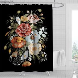 Shower Curtains Environmentally-friendly Nordic Plants Flowers Waterproof Mildew Proof Moon Shower Curtain Perforation-free Printing R230821