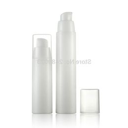 15ml 30ml 50ml White Empty Plastic Shampoo Cosmetic Sample Containers Emulsion Lotion Airless Pump Bottles 100pcs/lot Colnx