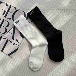 Socks & Hosiery Designer Trendy fashionable simple and versatile Comfortable letters black white medium tube cotton socks women YSG9