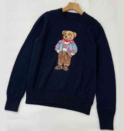 Cartoon Rl Bärenpullover Frauen Winter Männer Kleidung Mode Langarm gestrickt Pullover Neuer Wollmantel