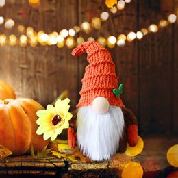 Decorative Objects Figurines Multicolor Harvests Festival Faceless Cute Plush Forest Doll Creative Gnome Standing Ornament Christmas Decorations 230818