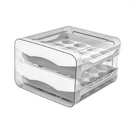 Storage Bottles Egg Holder For Refrigerator Transparent Container 2 Layer Cupboard Pantry Countertop Cabinet