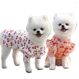 Dog Apparel Summer Shirt Costume Fruit Printing Pattern Round Neck Clothes For Small Dogs Hoodies