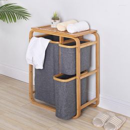 Laundry Bags Bamboo Dirty Basket Fabric Storage Large Capacity Clothes Rack Waterproof Organiser