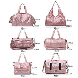 Bags Bright Pink Womens Sports Bags For Fitness Wet Dry Gym Bag With Shoe Compartment Yoga Mat Bag Training Yoga Bolsa Sac De Sport
