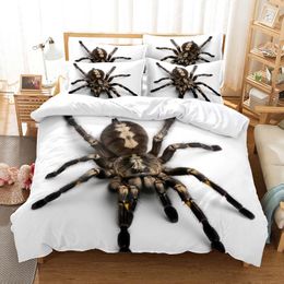 Bedding sets Spider And Animals Set Microfiber 3D Print Duvet Cover Queen King Size Fashion Design Comforter With Pillowcases 230818