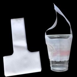 12.5*23cm T-shape Transparent Plastic Single Cup Packaging Bags Juice Coffee Milk Cup Taking Out Carrier Pouch Beverage Clear