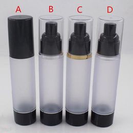 50ML frosted Travel Refillable Cosmetic Airless Bottles Plastic Treatment Pump Lotion Containers with Black F1526 Pngxb Opssp